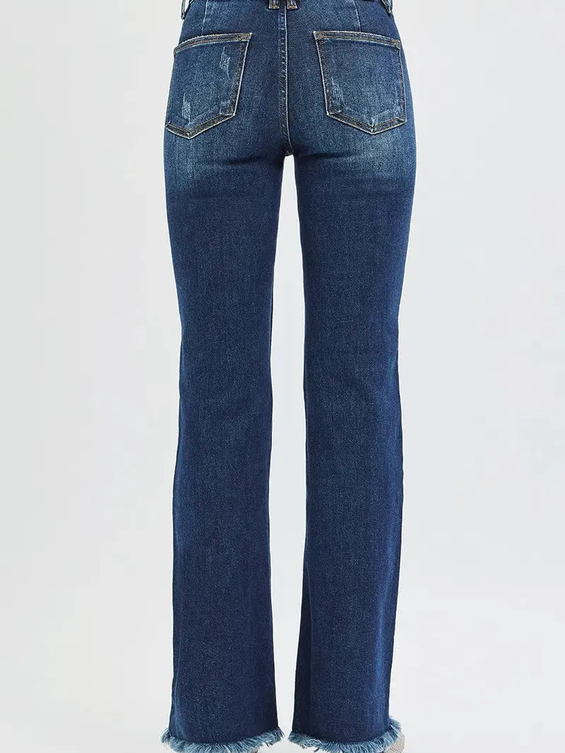 Risen Flare & Flair Tummy Control Mid-Rise Jeans-Women's Jeans-Shop Z & Joxa