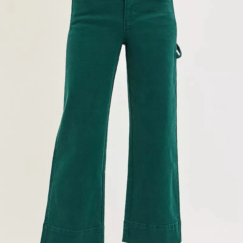 Risen Forest Contour Tummy Control High Rise Wide Crop Jeans-Women's Jeans-Shop Z & Joxa