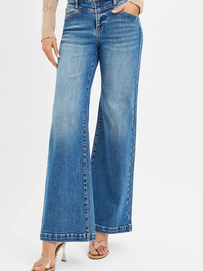 Risen Heartbreaker High Rise Flare Jeans with Heart Pockets-Women's Jeans-Shop Z & Joxa