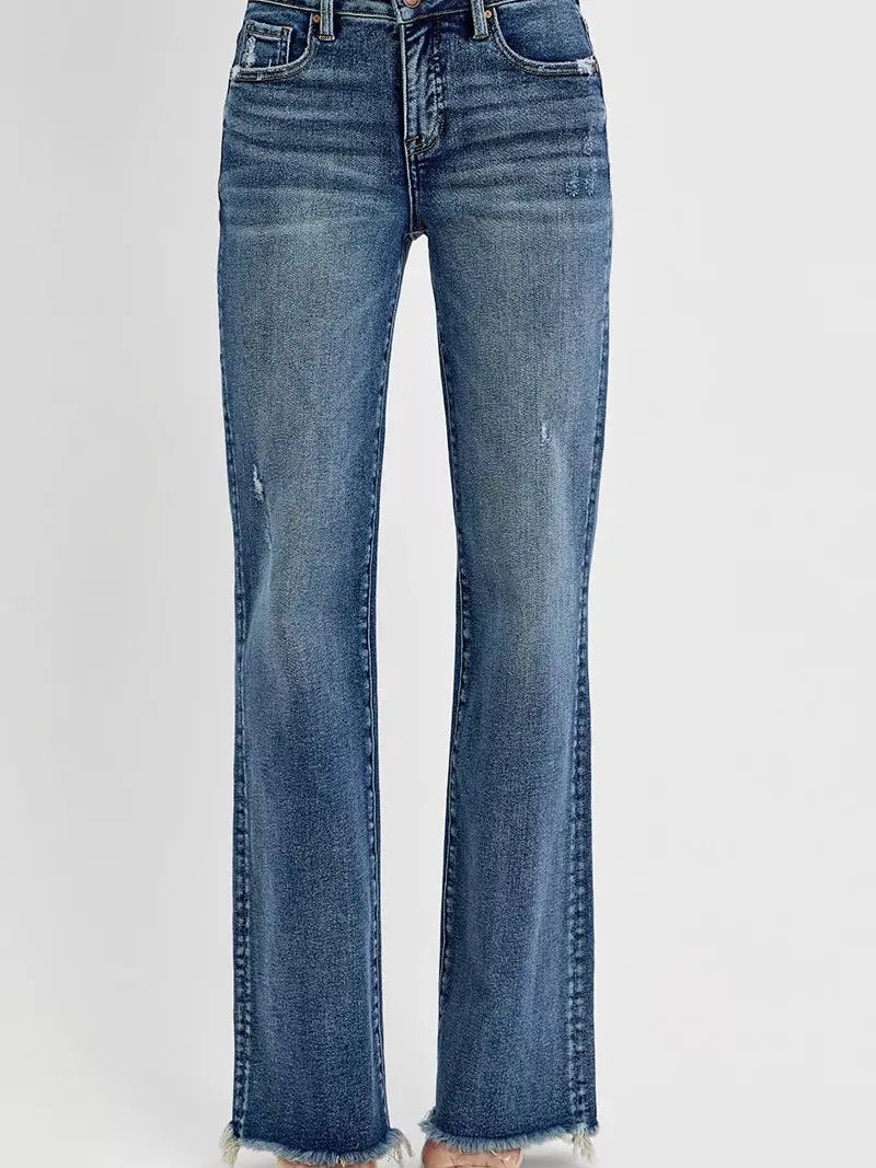 Risen Legs for Days Tummy Control High Rise Long Straight Jeans-Women's Jeans-Shop Z & Joxa