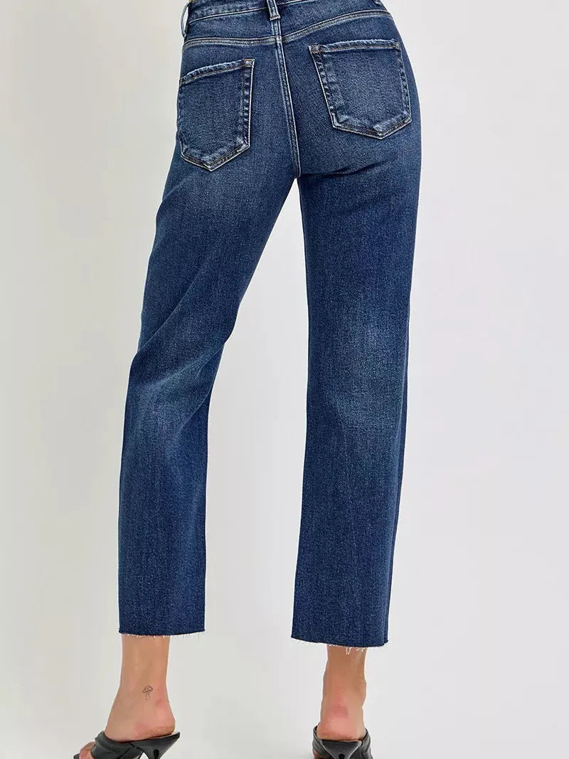 Risen Midnight Sway High Rise Slim Cropped Barrel Jeans-Jeans-Shop Z & Joxa