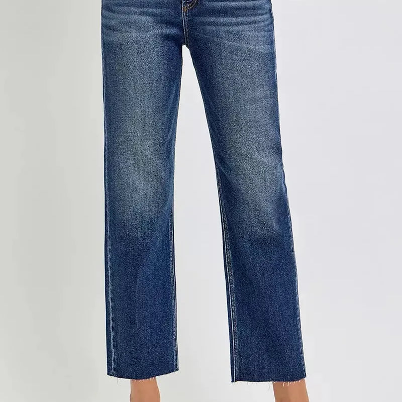 Risen Midnight Sway High Rise Slim Cropped Barrel Jeans-Women's Jeans-Shop Z & Joxa