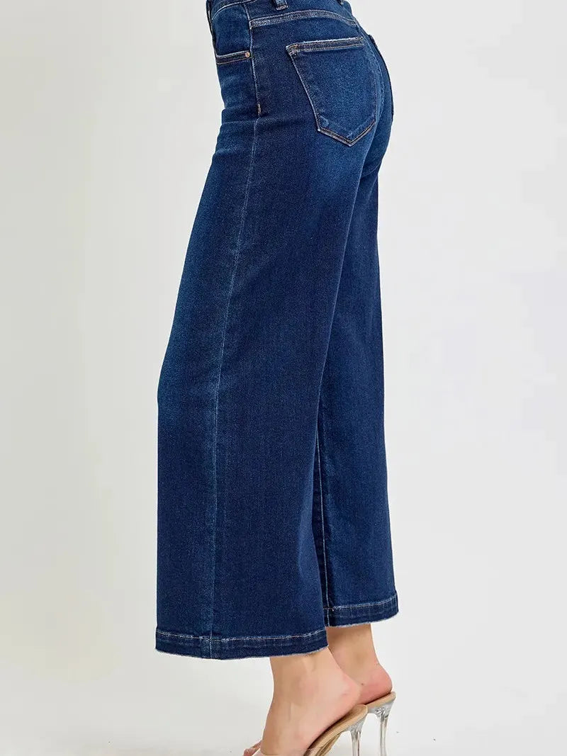 Risen Modern Muse High-Rise Cropped Wide Leg Jeans-Women's Jeans-Shop Z & Joxa