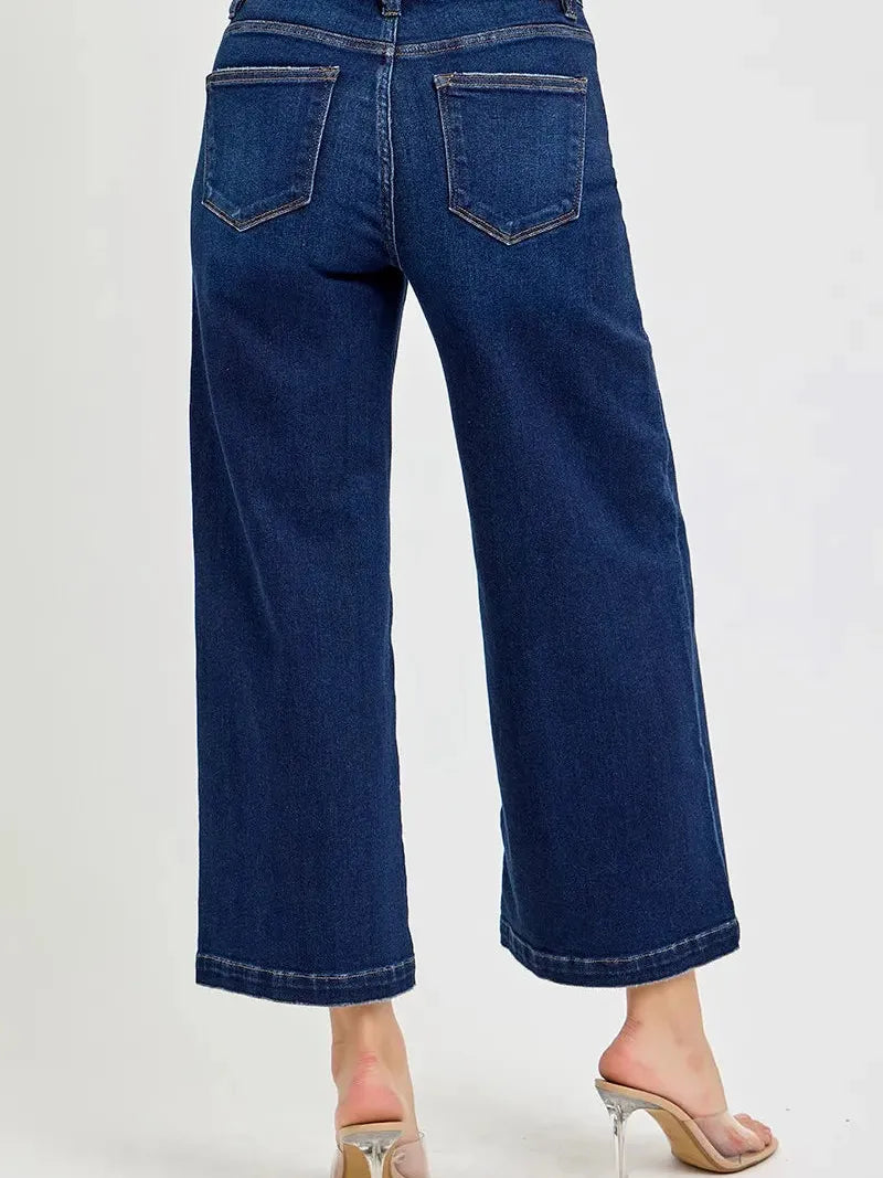 Risen Modern Muse High-Rise Cropped Wide Leg Jeans-Women's Jeans-Shop Z & Joxa