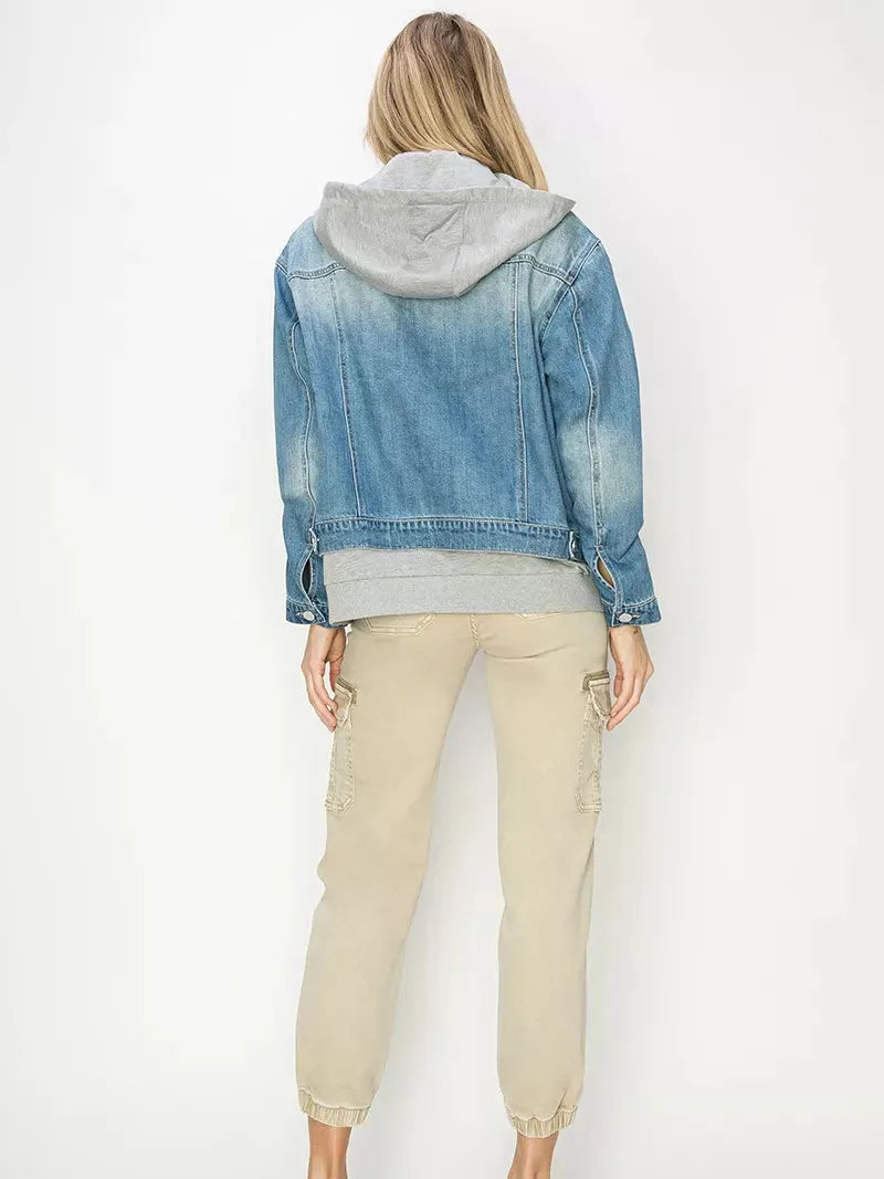 Risen Off Duty Oversized Jean Jacket Layered in Medium-Coats & Jackets-Shop Z & Joxa
