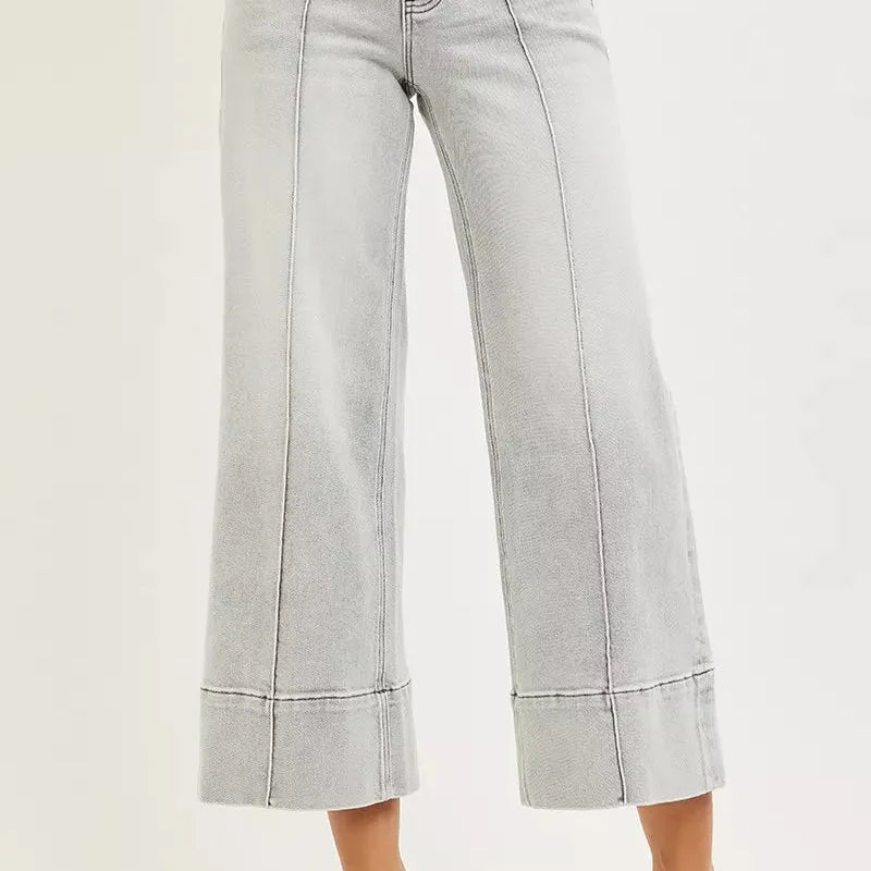 Risen Pintuck Perfection Tummy Control Pintuck Crop Jeans-Women's Jeans-Shop Z & Joxa