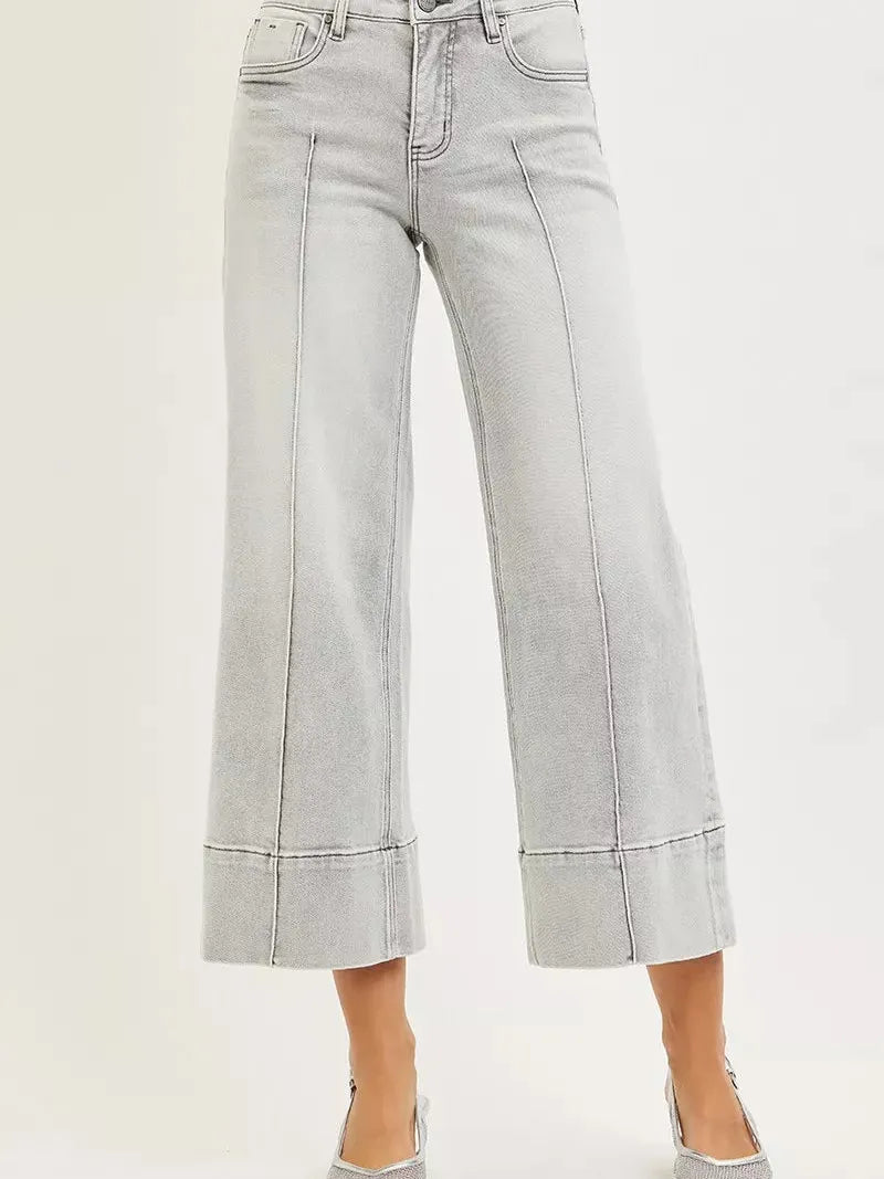 Risen Pintuck Perfection Tummy Control Pintuck Crop Jeans-Women's Jeans-Shop Z & Joxa