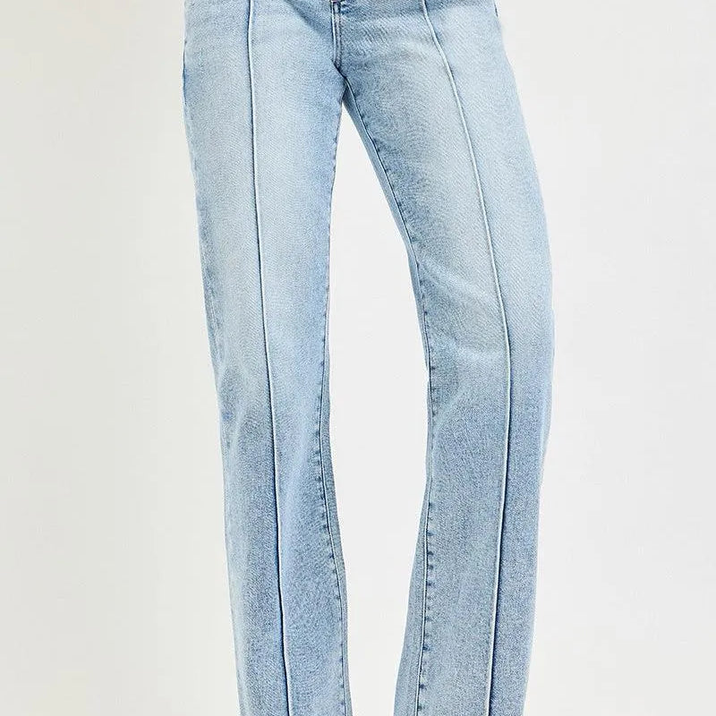 Risen Refined Line Tummy Control High Rise Pin Tuck Jeans-Women's Jeans-Shop Z & Joxa