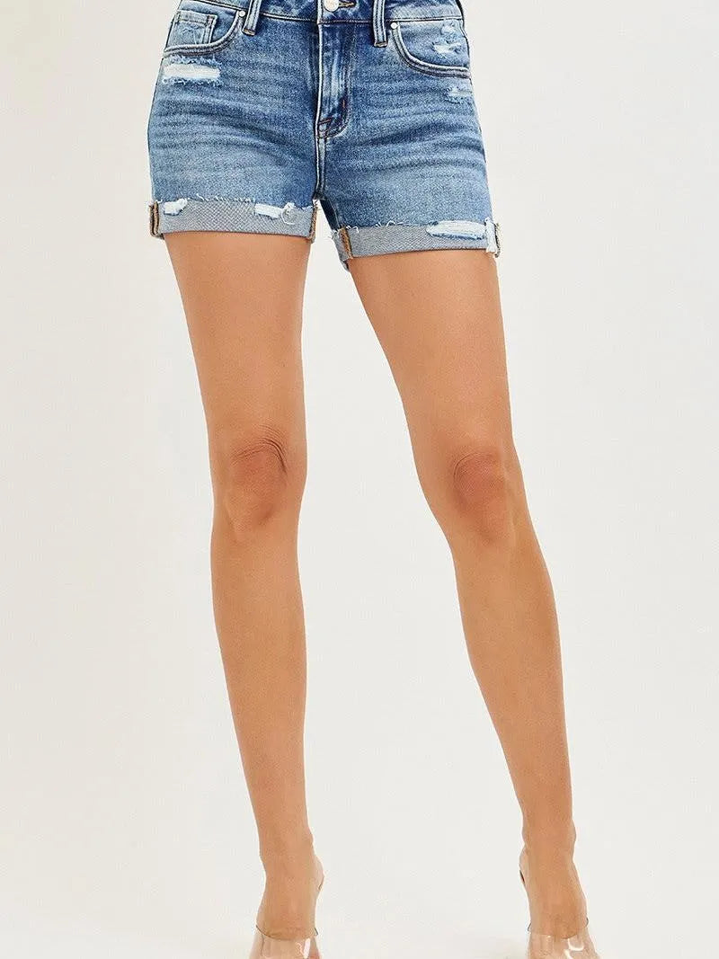 Risen Relaxed Rhythm Mid Rise Cuffed Shorts-Women's Shorts-Shop Z & Joxa