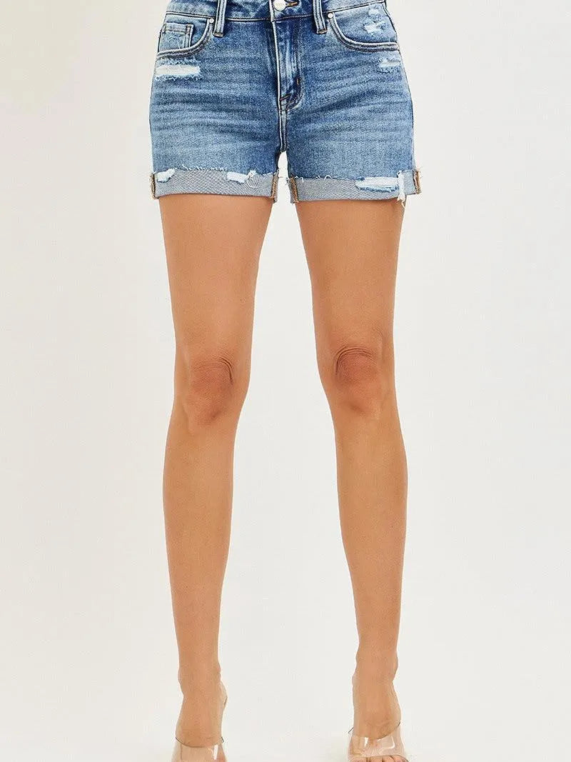 Risen Relaxed Rhythm Mid Rise Cuffed Shorts-Women's Shorts-Shop Z & Joxa