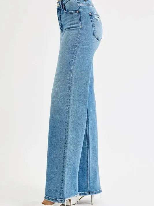 Risen Retro Rebel High-Rise Distressed Jeans-Women's Jeans-Shop Z & Joxa