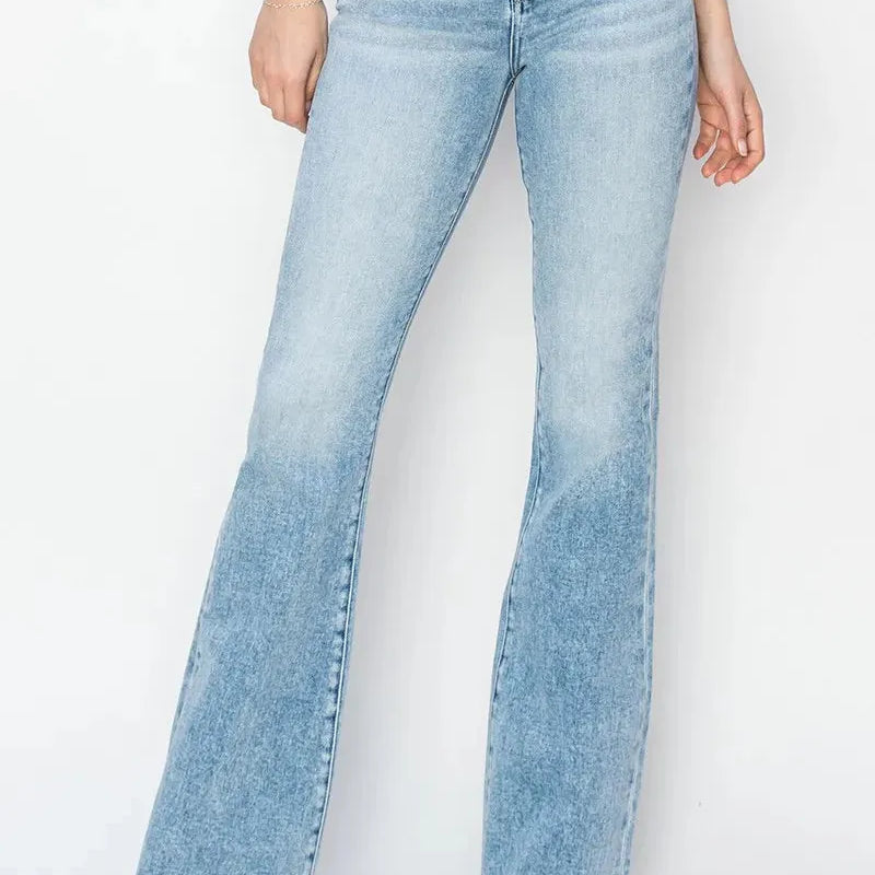 Risen RetroGlow High Waisted Flare Jeans in Light Stone-Women's Jeans-Shop Z & Joxa