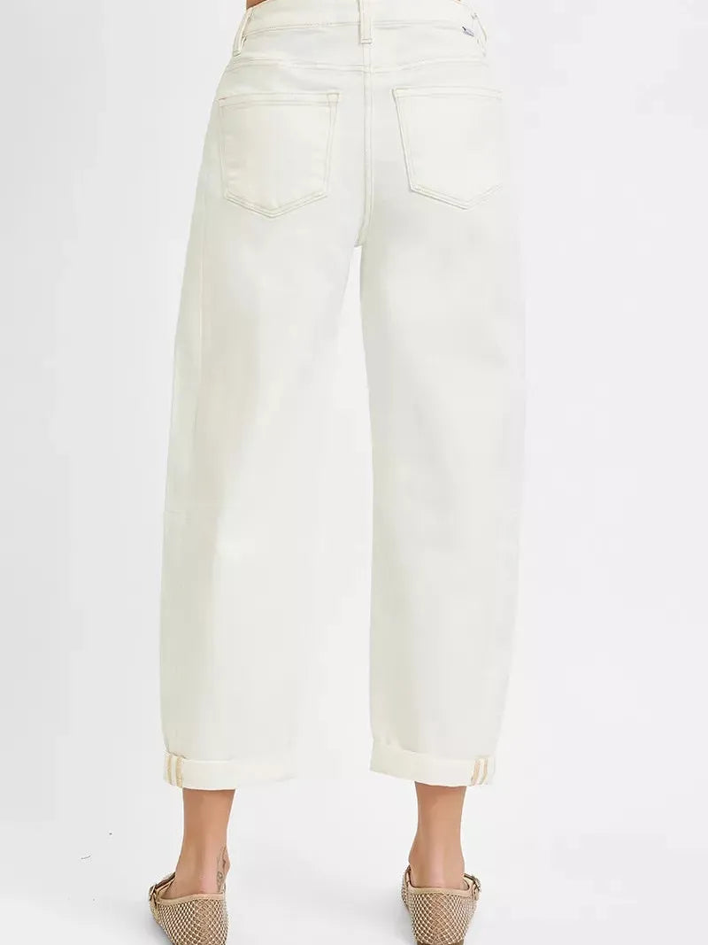 Risen Roll With It High Rise Barrel Cropped Jeans-Women's Jeans-Shop Z & Joxa