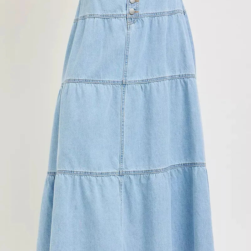 Risen Ruffle Flow High Rise Ruffle Long Skirts Light Stone-Women's Skirts & Skorts-Shop Z & Joxa