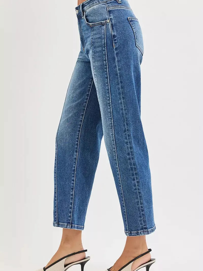 Risen Seam Revival High Rise Seam Detail Cropped Jeans-Women's Jeans-Shop Z & Joxa