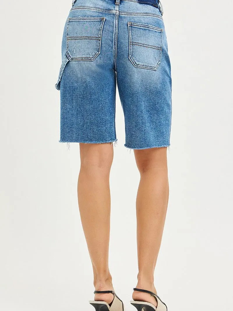 Risen Side Tab Chic High Rise Bermuda Shorts With Side Tab-Women's Shorts-Shop Z & Joxa