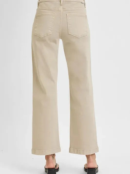 Risen SleekFit Tummy Control Mid Rise Ankle Jeans in Almond-Women's Jeans-Shop Z & Joxa