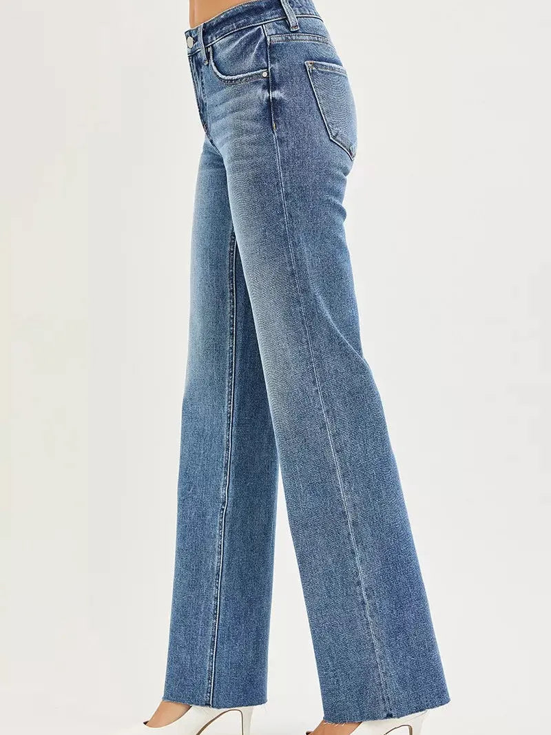 Risen Smooth Move Straight Cut Tummy Control High Rise Jeans-Women's Jeans-Shop Z & Joxa