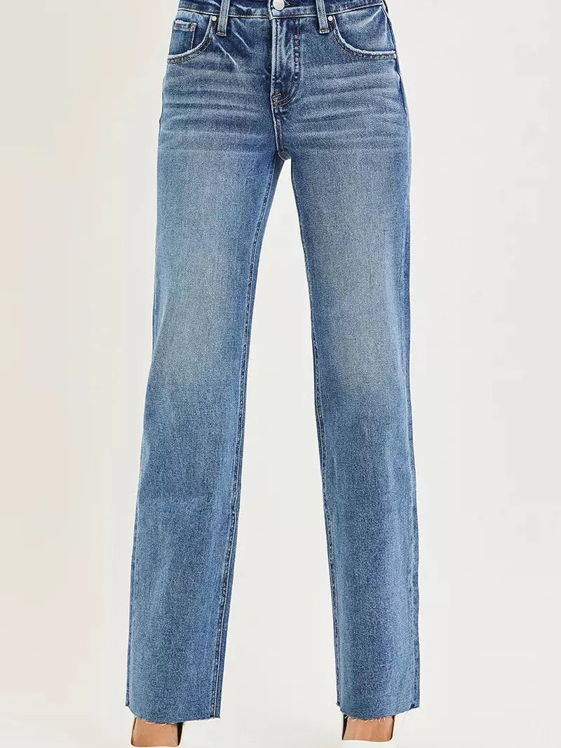 Risen Smooth Move Straight Cut Tummy Control High Rise Jeans-Women's Jeans-Shop Z & Joxa