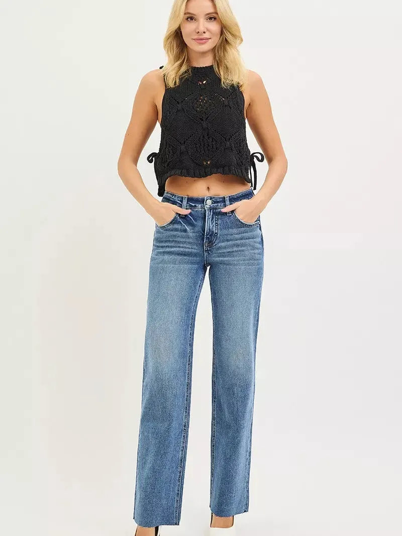 Risen Smooth Move Straight Cut Tummy Control High Rise Jeans-Women's Jeans-Shop Z & Joxa