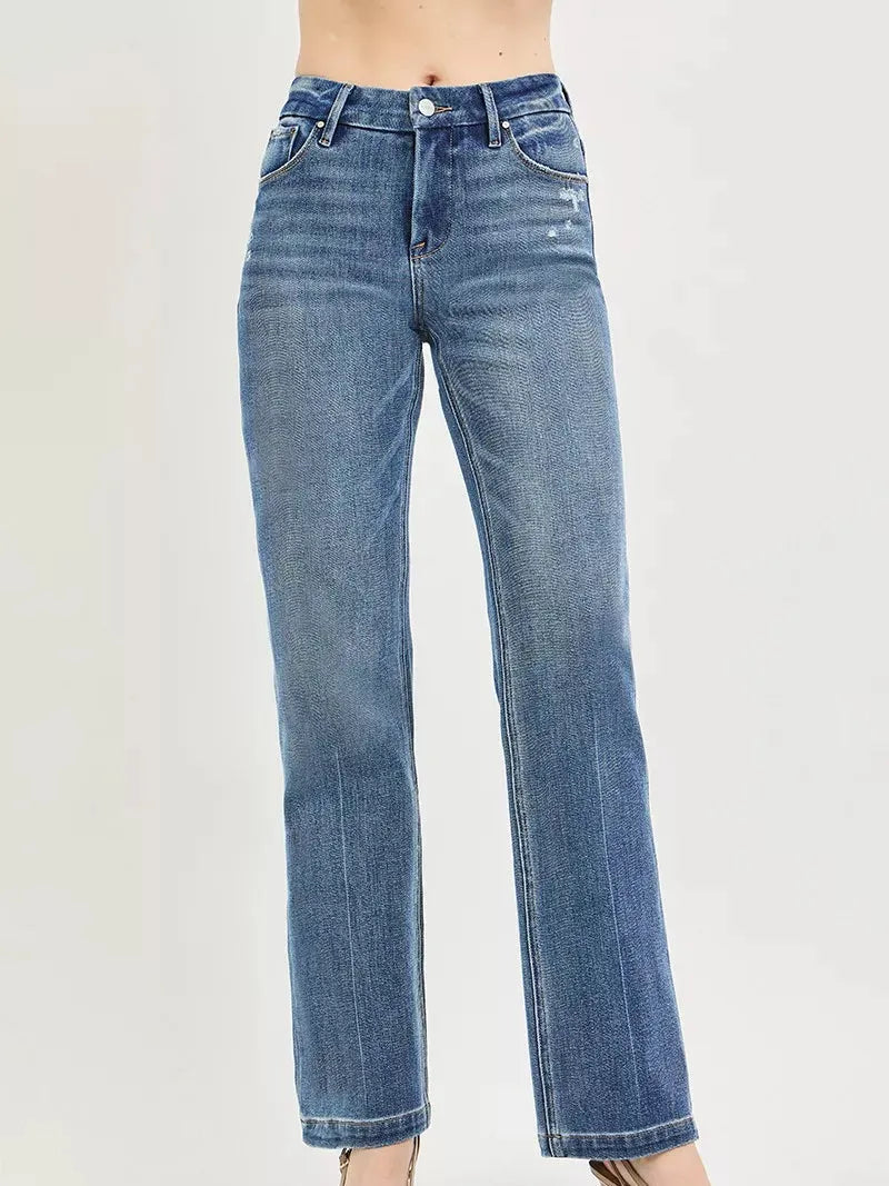 Risen Smooth Move Tummy Control Midrise Jeans with Crease Line-Women's Jeans-Shop Z & Joxa