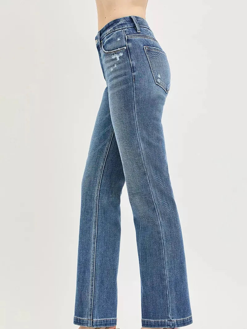 Risen Smooth Move Tummy Control Midrise Jeans with Crease Line-Women's Jeans-Shop Z & Joxa