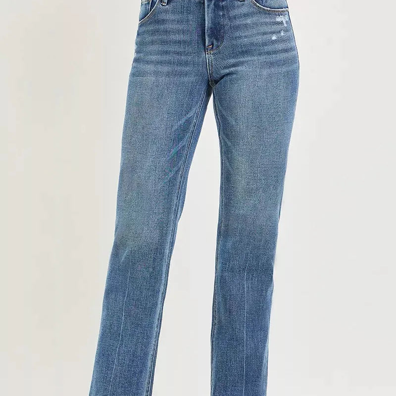 Risen Smooth Move Tummy Control Midrise Jeans with Crease Line-Women's Jeans-Shop Z & Joxa
