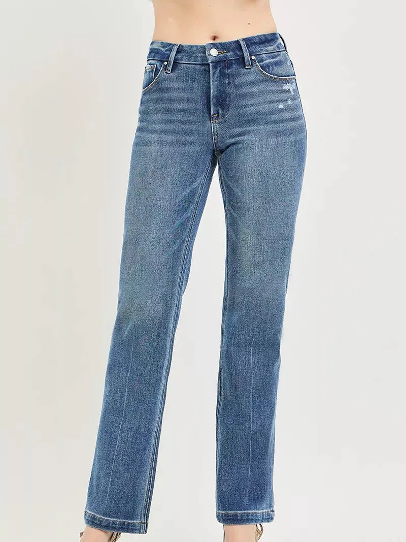 Risen Smooth Move Tummy Control Midrise Jeans with Crease Line-Women's Jeans-Shop Z & Joxa