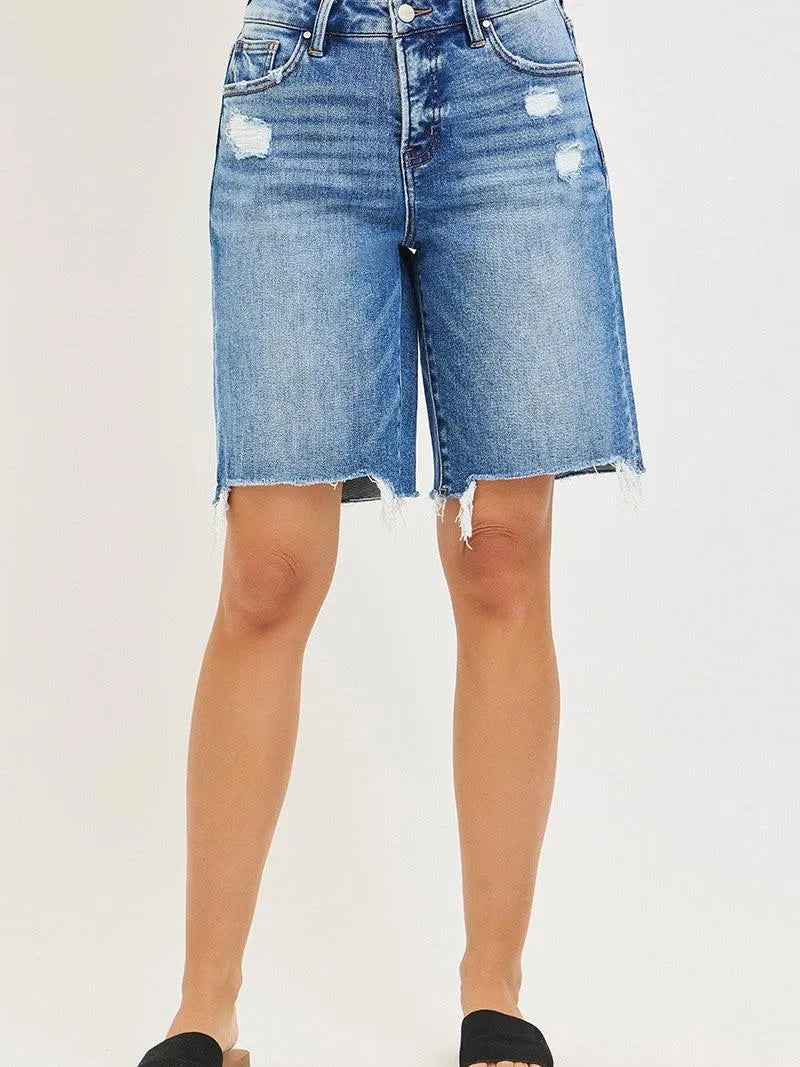 Risen Smooth Sailing Tummy Control Slouchy Bermuda Shorts-Women's Shorts-Shop Z & Joxa