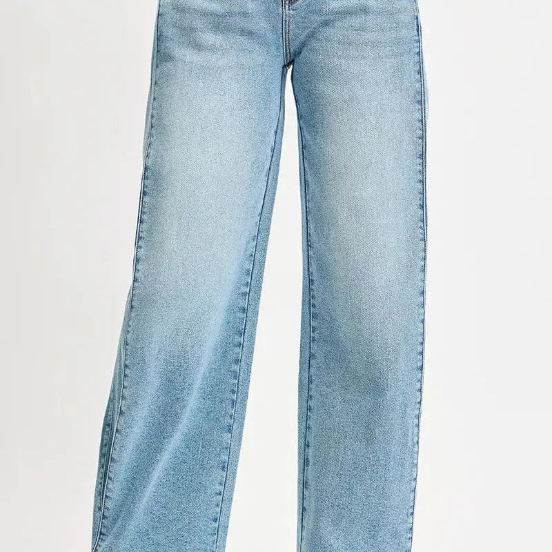 Risen SnapFlow Mid Rise Barrel Leg Jeans in Medium Stone-Women's Jeans-Shop Z & Joxa