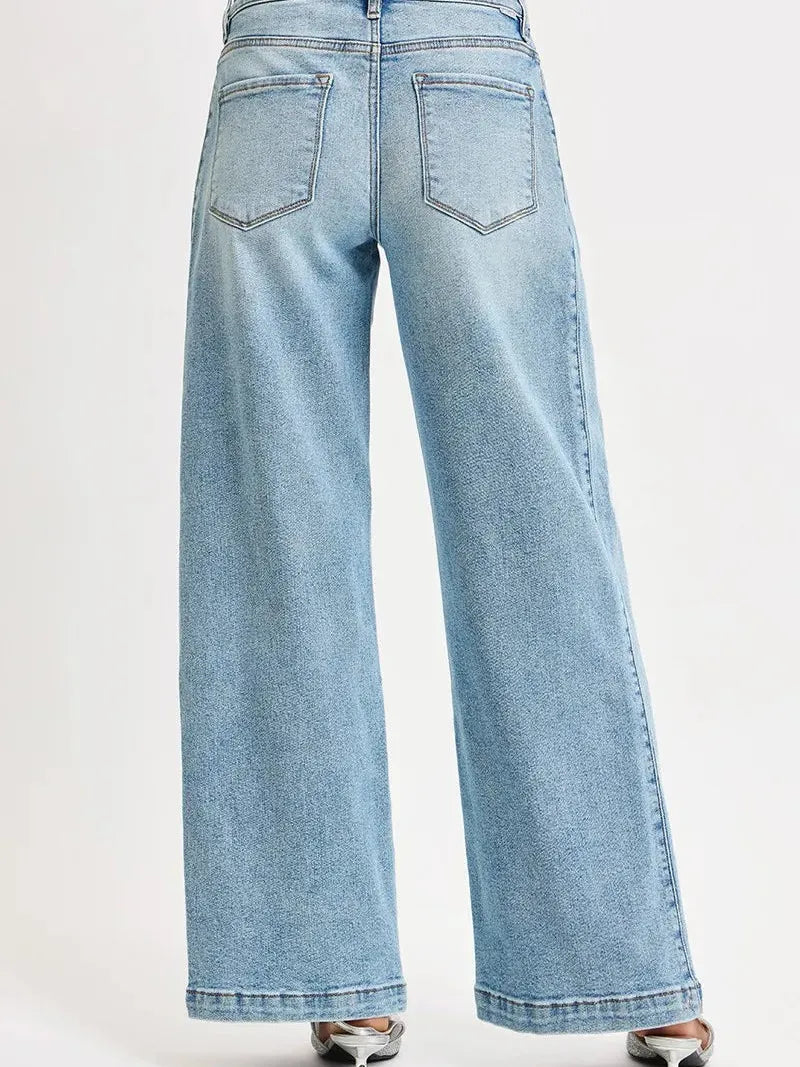 Risen SnapFlow Mid Rise Barrel Leg Jeans in Medium Stone-Women's Jeans-Shop Z & Joxa