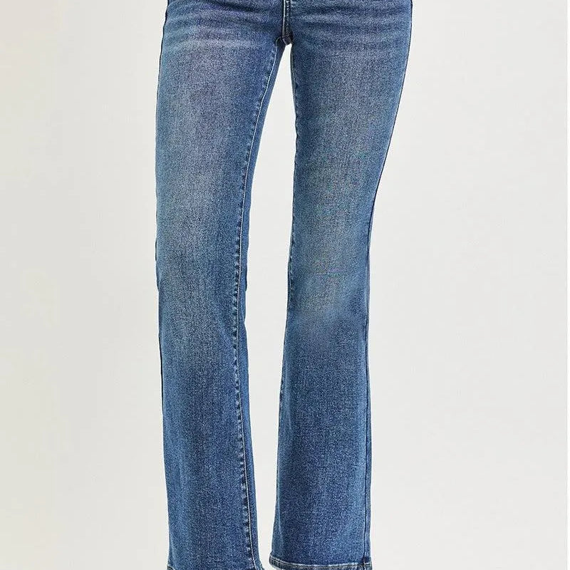 Risen Stonewash Sculpt Tummy Control Low Rise Bootcut Jeans-Women's Jeans-Shop Z & Joxa