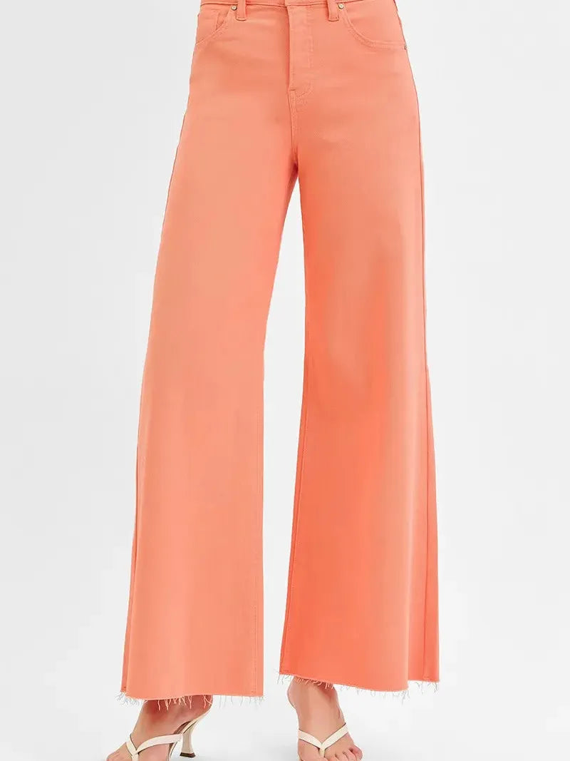 Risen Sunset Sway Tummy Control Wide Leg Palazzo Jeans-Women's Jeans-Shop Z & Joxa