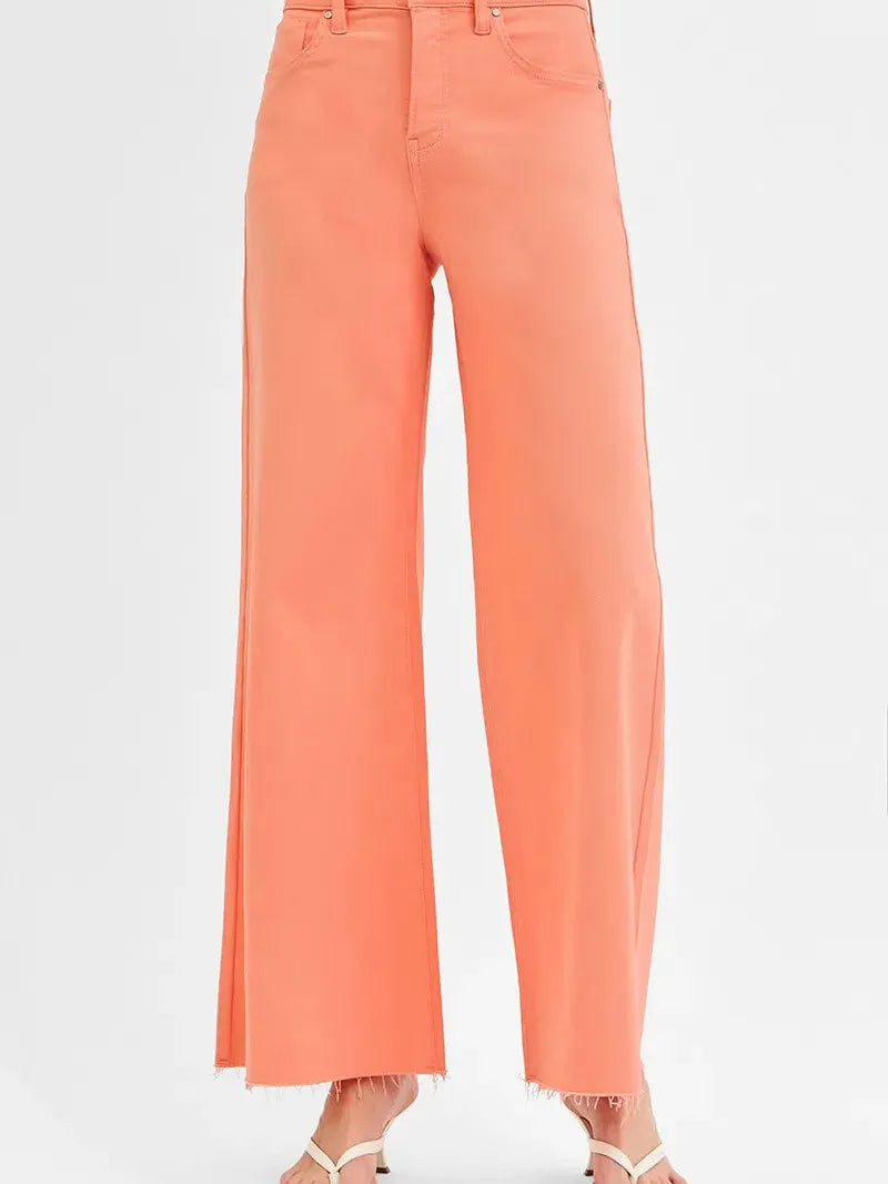 Risen Sunset Sway Tummy Control Wide Leg Palazzo Jeans-Women's Jeans-Shop Z & Joxa