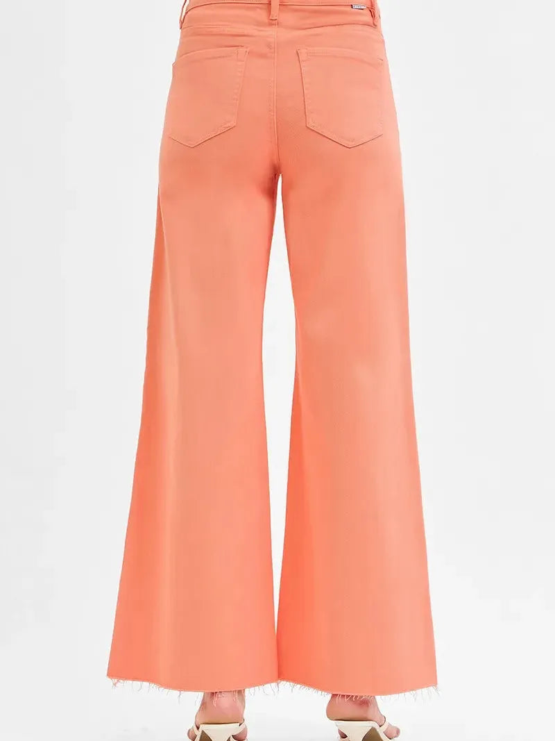 Risen Sunset Sway Tummy Control Wide Leg Palazzo Jeans-Women's Jeans-Shop Z & Joxa