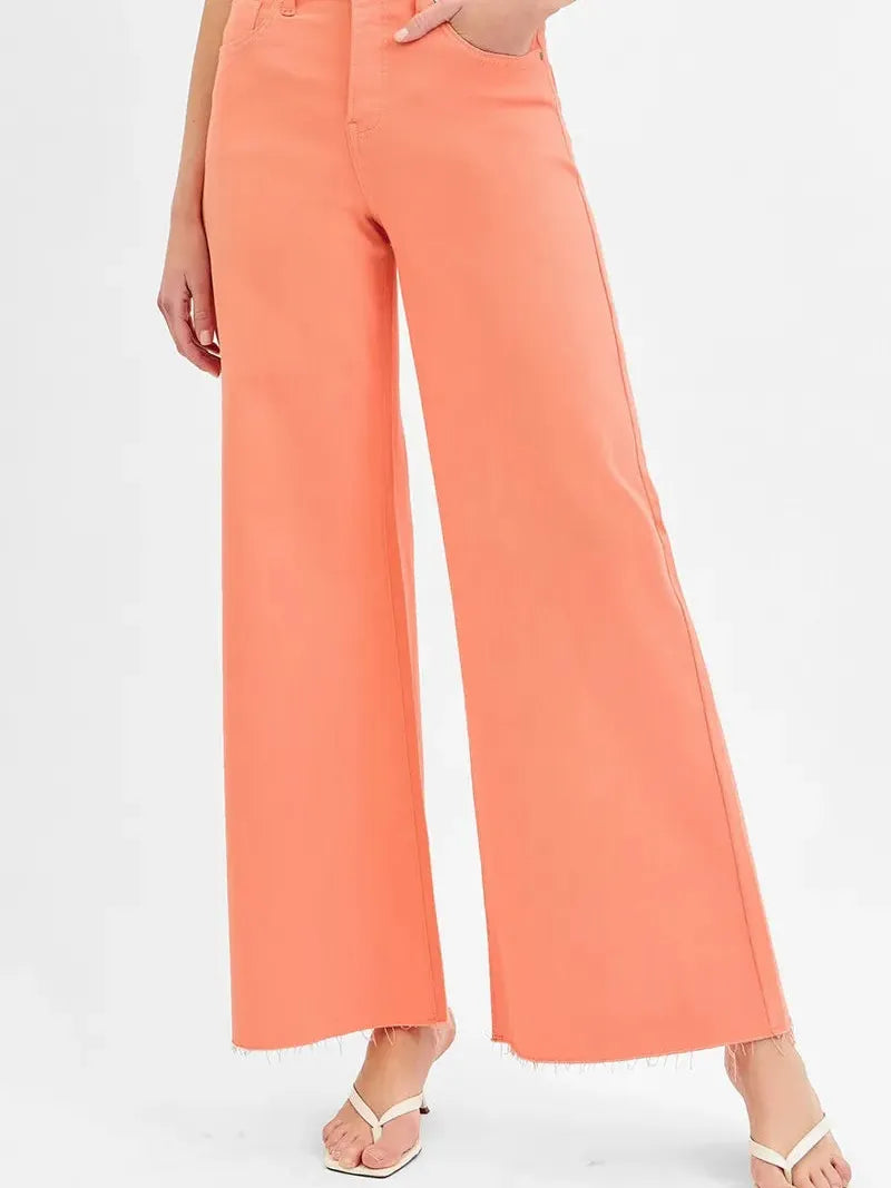 Risen Sunset Sway Tummy Control Wide Leg Palazzo Jeans-Women's Jeans-Shop Z & Joxa