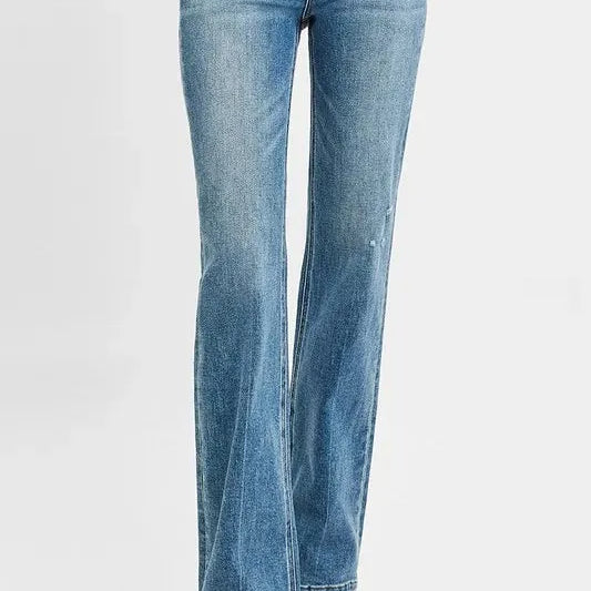 Risen Sweetheart Bootcut Distressed Detail Bootcut Jeans-Women's Jeans-Shop Z & Joxa