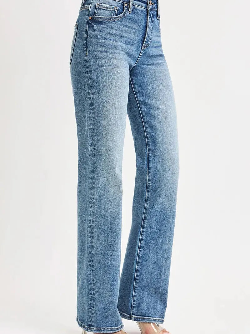 Risen Timeless High-Waisted Straight Leg Jeans-Women's Jeans-Shop Z & Joxa