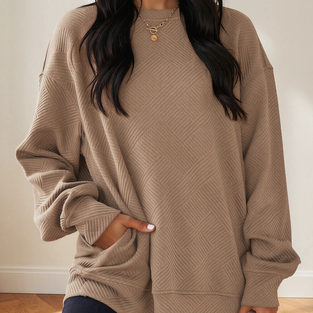 Texture Me Cozy Drop Shoulder Pullover Sweater