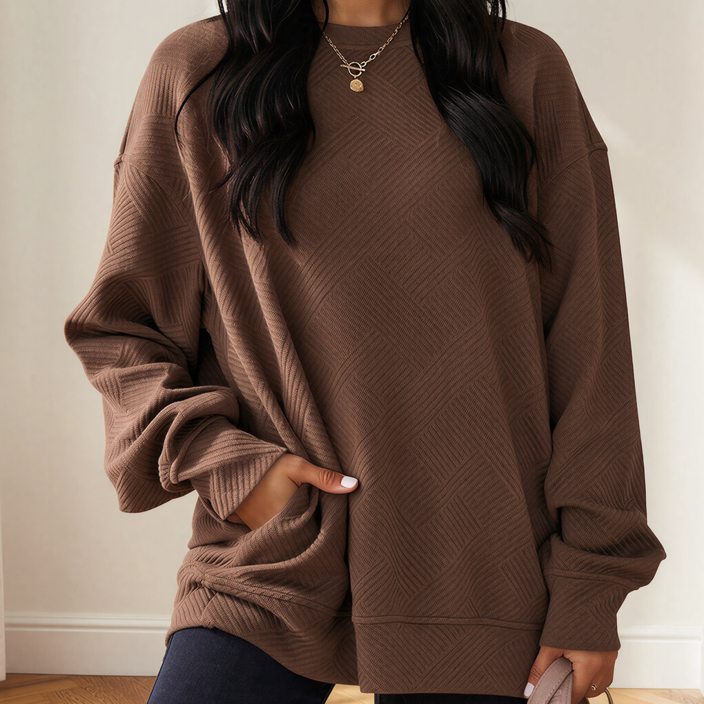 Texture Me Cozy Drop Shoulder Pullover Sweater
