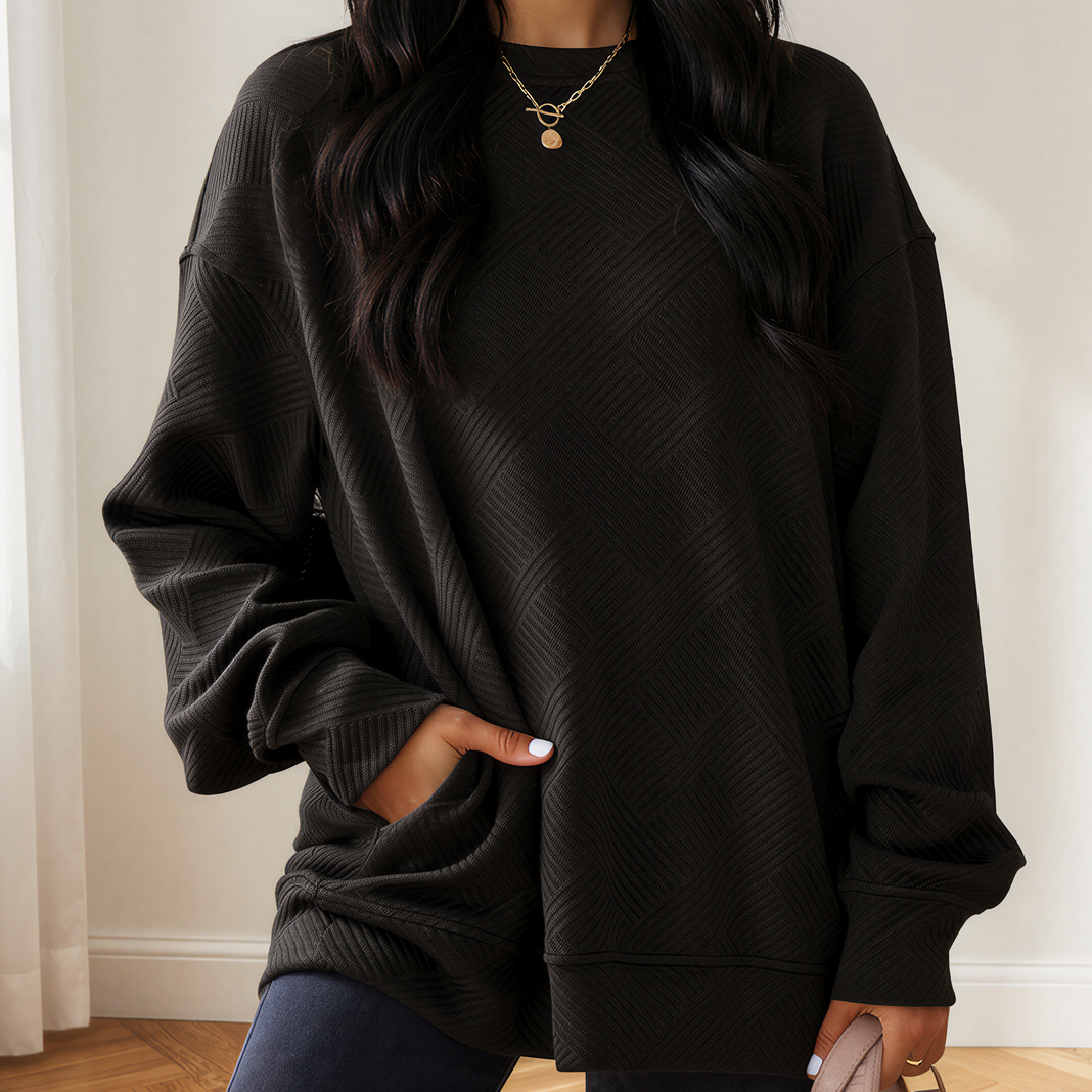 Texture Me Cozy Drop Shoulder Pullover Sweater