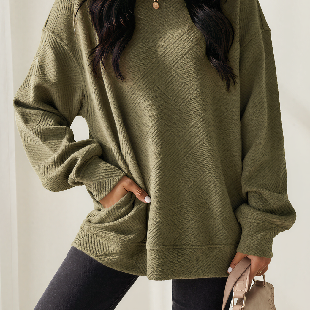 Texture Me Cozy Drop Shoulder Pullover Sweater
