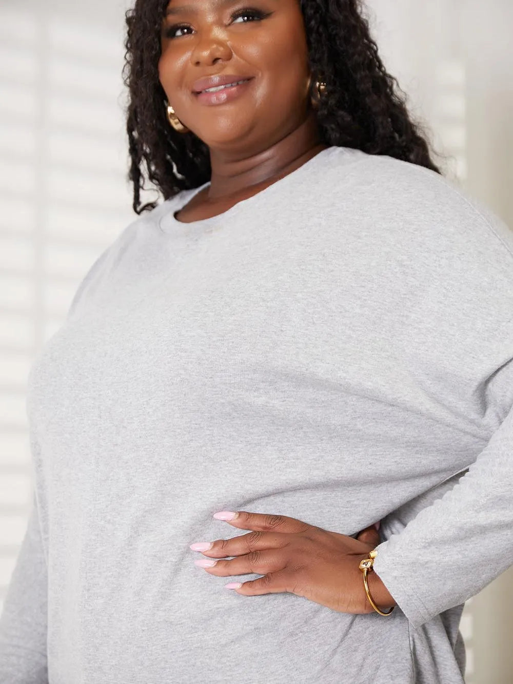 Seamlessly Chic: Double Take Long Sleeve Round Neck Sweater-Women's Shirts & Tops-Shop Z & Joxa