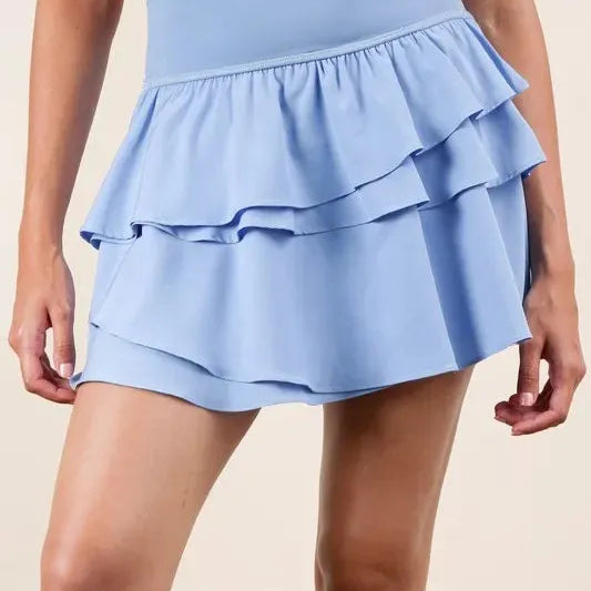 Sky Dance Ruffled Active Skort by Very J-Women's Skirts & Skorts-Shop Z & Joxa