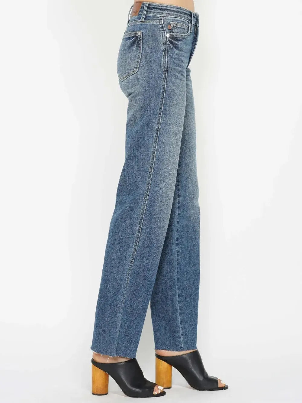 Sleek Fit Tummy Control Straight Cut Mid-rise Jeans by Judy Blue-Women's Jeans-Shop Z & Joxa