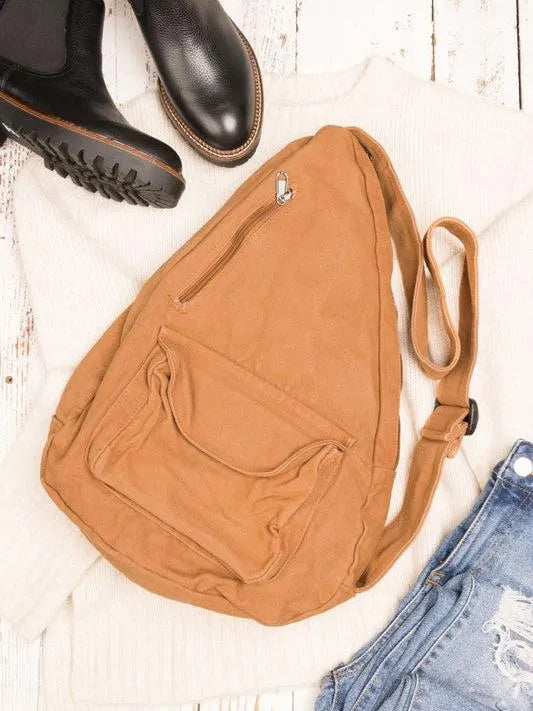 Slinging Along Oversized Canvas Sling Crossbody-Women's Accessories-Shop Z & Joxa