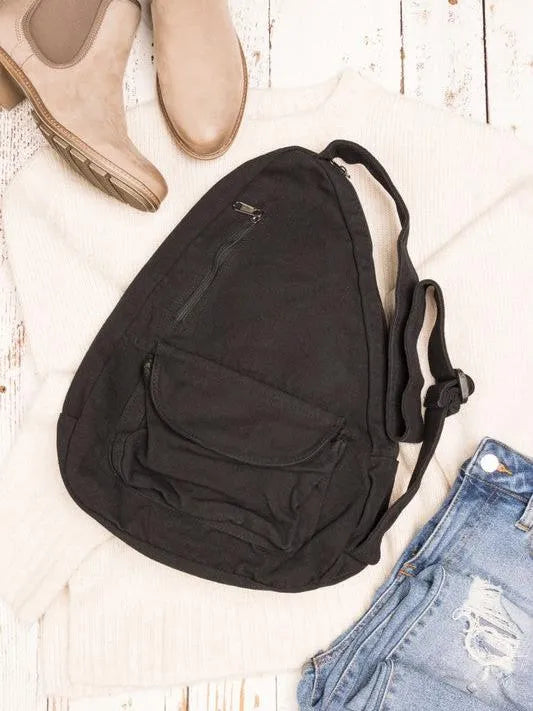 Slinging Along Oversized Canvas Sling Crossbody-Women's Accessories-Shop Z & Joxa