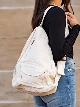 Slinging Along Oversized Canvas Sling Crossbody-Women's Accessories-Shop Z & Joxa