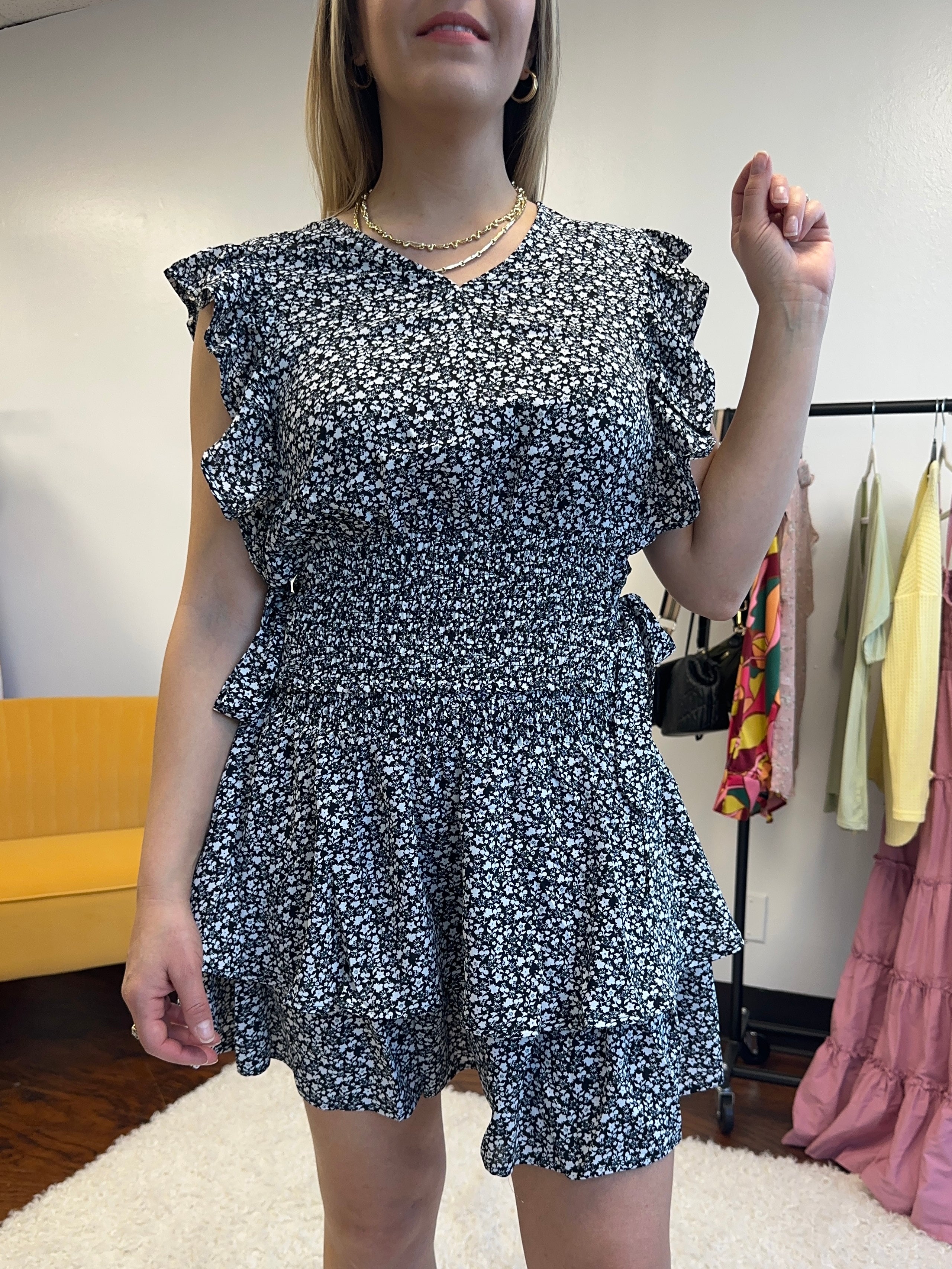 Smocked Just Right Small Floral Print Matching Set-Women's Sets-Shop Z & Joxa