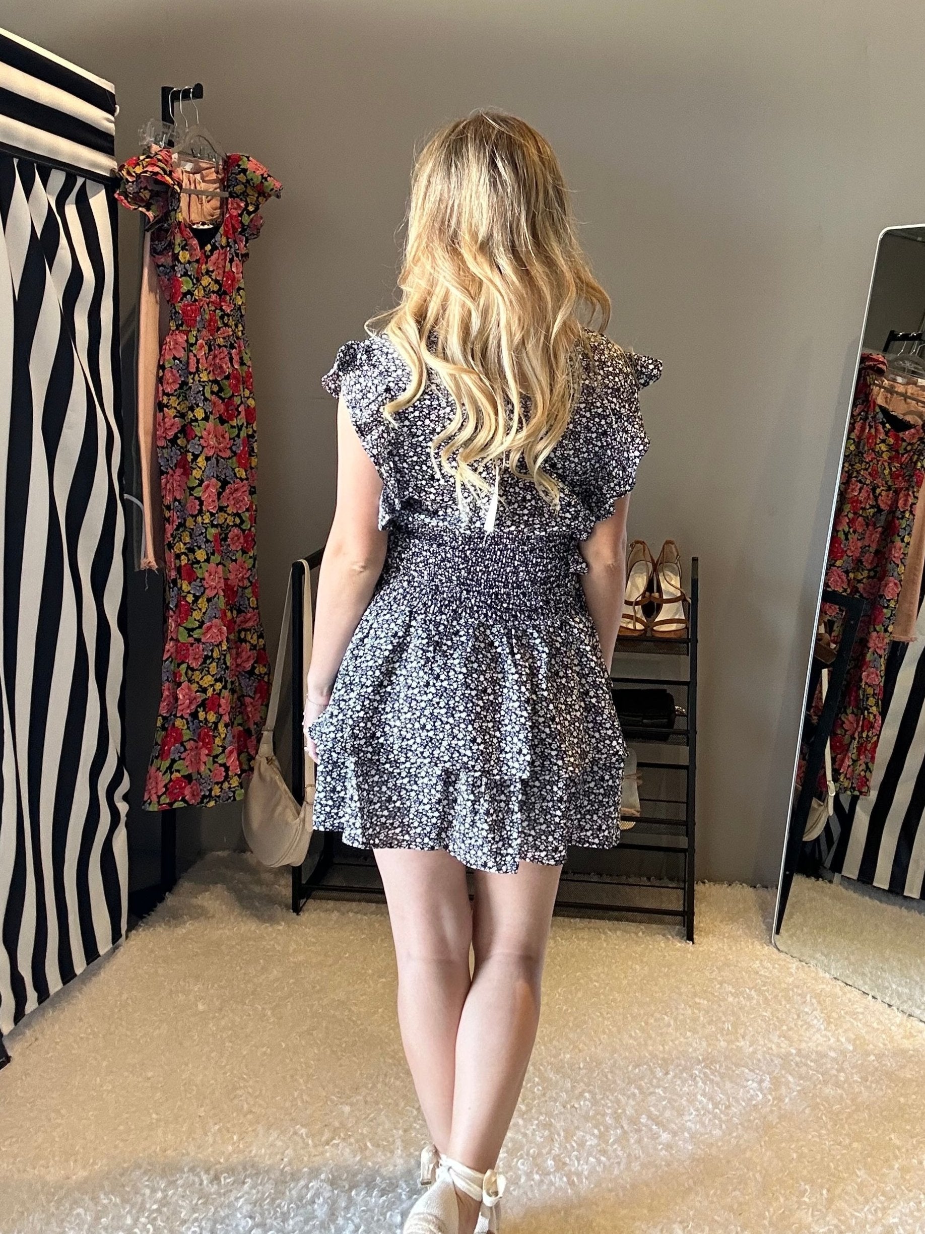 Smocked Just Right Small Floral Print Matching Set-Women's Sets-Shop Z & Joxa